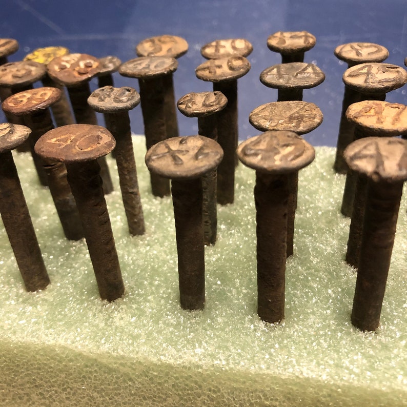 Antique numbered nails. railroad nails. pick your number Etsy