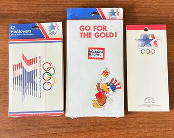 LA 1984 Olympics memorabilia ephemera. XXIIIrd Olympiad. note pad. foldover cards