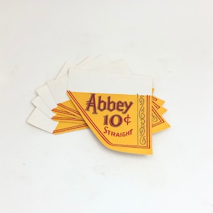 Antique Abbey cigar box labels. 10 cigar box corner labels. cigar price labels