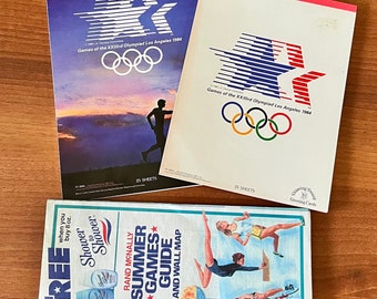 LA 1984 Olympics memorabilia ephemera. XXIIIrd Olympiad. summer games guide. stationary sheets