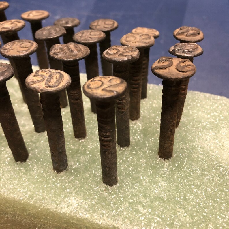Antique numbered nails. railroad nails. pick your number Etsy