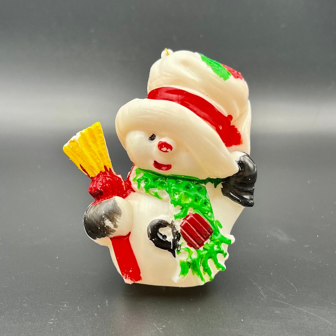 Plastic Blowmold Snowman Christmas Ornament. 1970s. Etsy