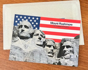 1991 Mount Rushmore Postcard First Day of Issue stamp and cancellation. July 4, 1991. unused.