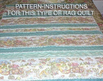Ashlawnfarms Toile Strip Rag Quilt Pattern Instructions PDF
