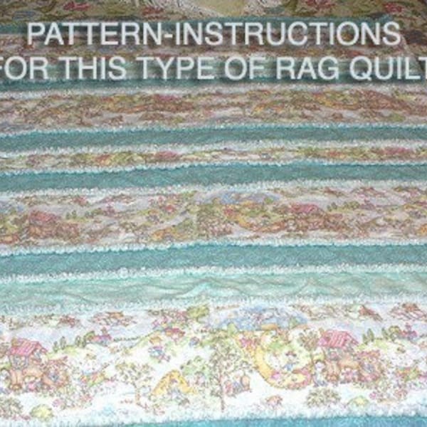 Ashlawnfarms Toile Strip Rag Quilt Pattern Instructions PDF