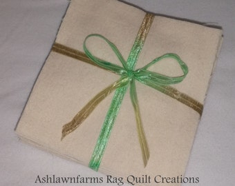 Solid NATURAL CREAM, FLANNEL Fabric Squares, Rag Quilt, Traditional Quilting, you pick size & quantity, We Cut You Sew