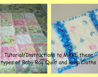 Ashlawnfarms Baby Rag Quilt and Burp Cloth Tutorial Instructions PDF download