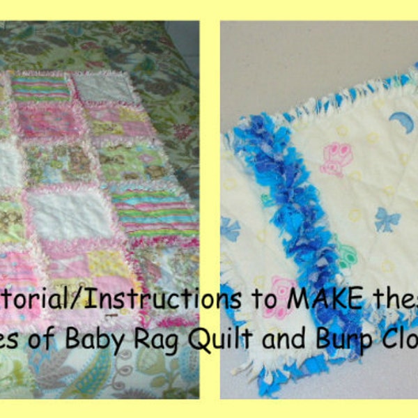 Ashlawnfarms Baby Rag Quilt and Burp Cloth Tutorial Instructions PDF download