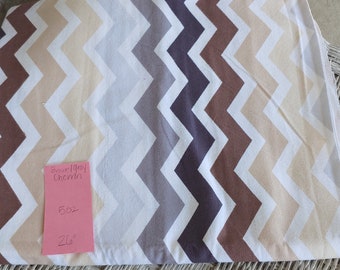 Destash Flannel Fabric Browns Tans Grays Chevron 26 inches x 42 inches