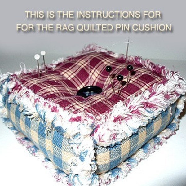 Ashlawnfarms Rag Quilt, Rag Quilted Pincushion, Pattern - Instructions, PDF Download, DIY Sewing Tutorial