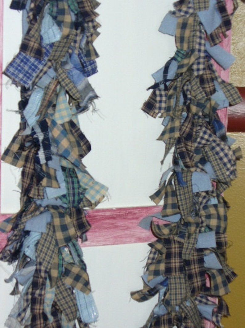 Rag Swag Garland Primitive Homespun Prim pick size and colors Etsy