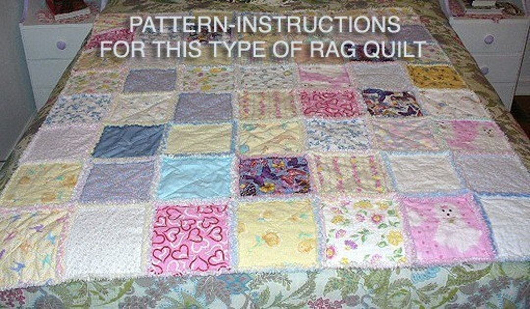 Ashlawnfarms Country Chenille Rag Quilt Pattern Instructions PDF Etsy
