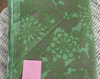 Destash Flannel Green Floral Print 1 yard 2 inches x 42 inches