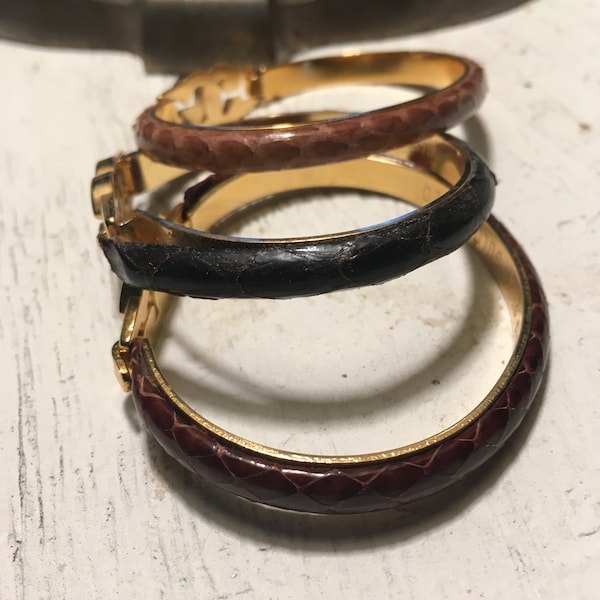 Sale Sale Vintage Gucci gold and snakeskin bangle