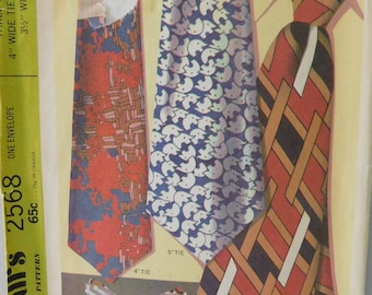 Vintage McCalls pattern 2568 neckties and bow tie