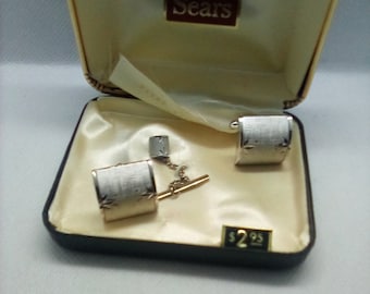 Vintage Sears Cufflinks and tie tack made by Swank