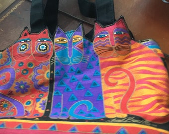 Laurel Burch cat purse small tote