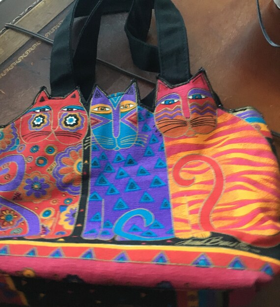 Laurel Burch cat purse small tote