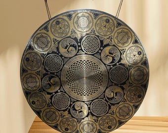 Handmade Tibetan Gong – Deep Resonating Sound Healing Bell for Meditation, Yoga, Buddhist Decor