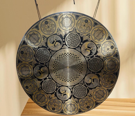 Handmade Tibetan Gong – Deep Resonating Sound Healing Bell for Meditation, Yoga, Buddhist Decor