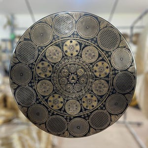 Large Tibetan Gong: Handmade Sound Healing, Chakra Balance, Sacred Carvings
