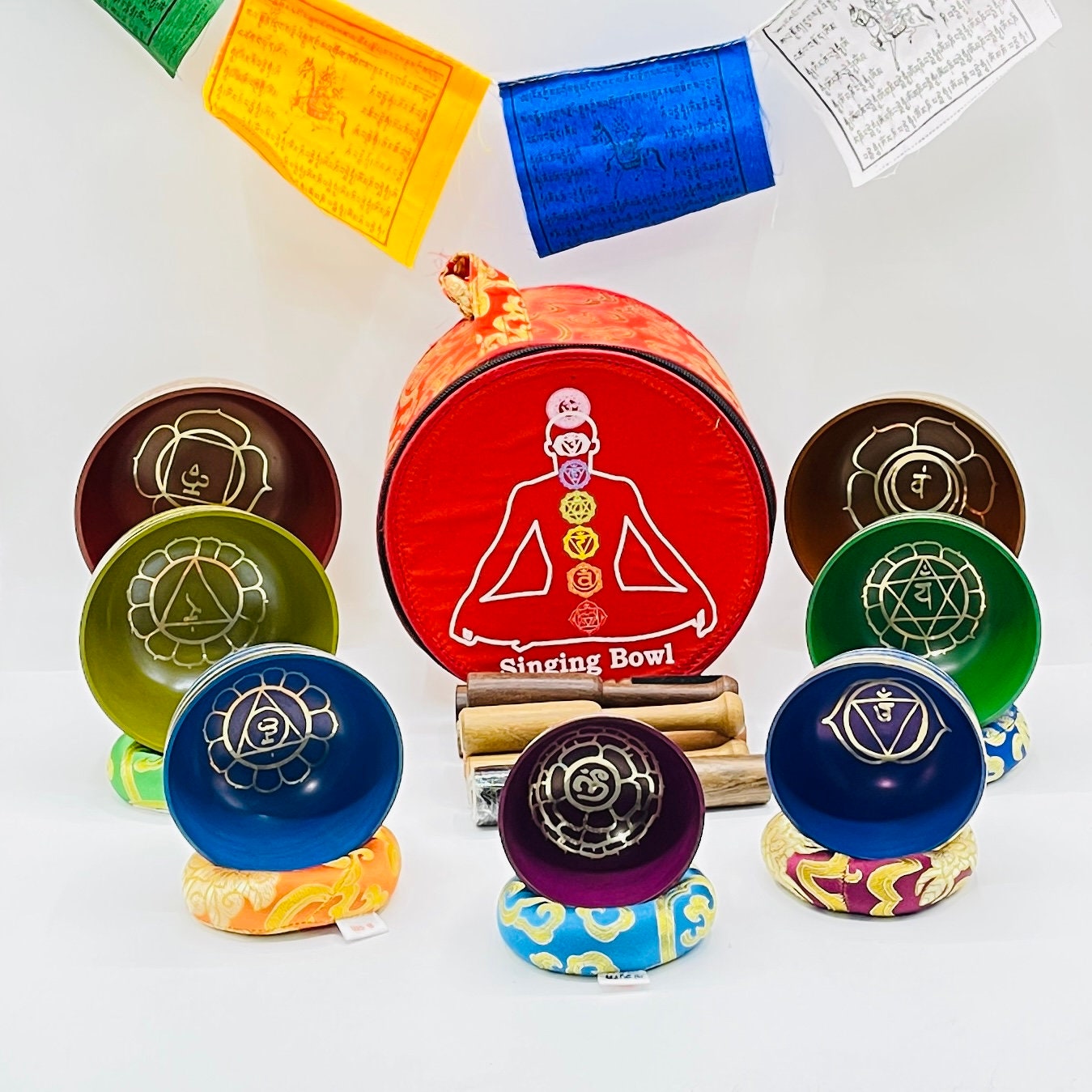 7 Chakra Singing Bowl Set | Tibetan Sound Healing Bowl for Yoga ...