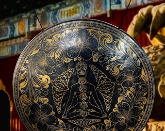 Handmade Tibetan Gong – Bronze Sound Healing Meditation Bell, Chakra Balancing Sacred Sound