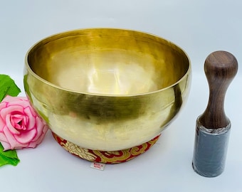 8 Inch Himalayan Singing Bowl: Deep Sound Healing, Meditation, and Stress Relief