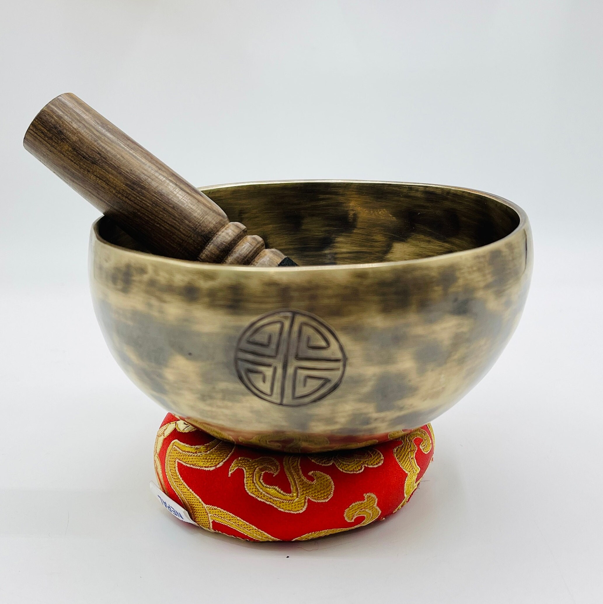 6インチ フルムーンシンギングボウル：手作りサウンドヒーリング瞑想