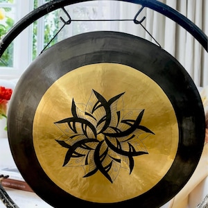 Handmade Tibetan Gong with Stand: Deep Healing Sound Therapy from Nepal