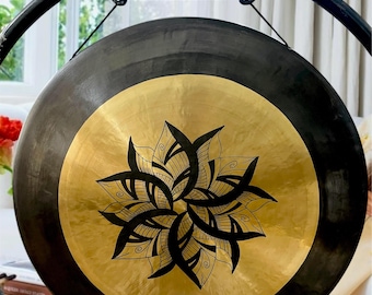 Handgemaakte Tibetaanse gong meit standard ut Nepal – Dep Helende Clank for Meditatye, Chakra-Balancing et Clanktherape – Heilig