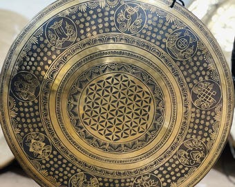 Cloche pour gong tibétaine faite main – Gong de guérison par le son | Décoration de méditation | Cadeau yoga | Instrument spirituel
