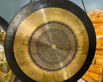 Flower of Life Tibetan Gong: Extra Large Handcrafted Meditation Gong