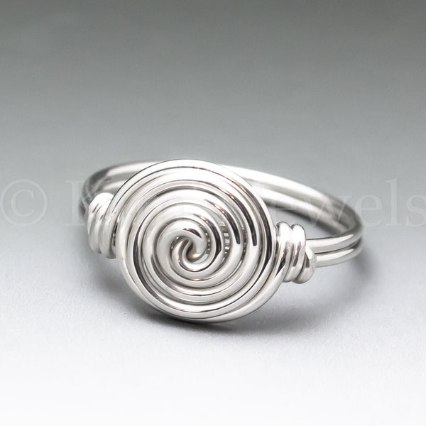 Spiral Sterling Silver Wire Wrapped Ring - Made to Order, Ships Fast!