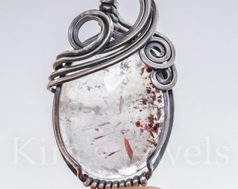 Super 7 Seven Crystal Melody’s Stone Gemstone Oxidized Sterling Silver Wire Wrapped Pendant - Ready to Ship!