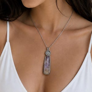 Oxidized Sterling Silver Wire Wrapped Chalcedony Gemstone Pendant