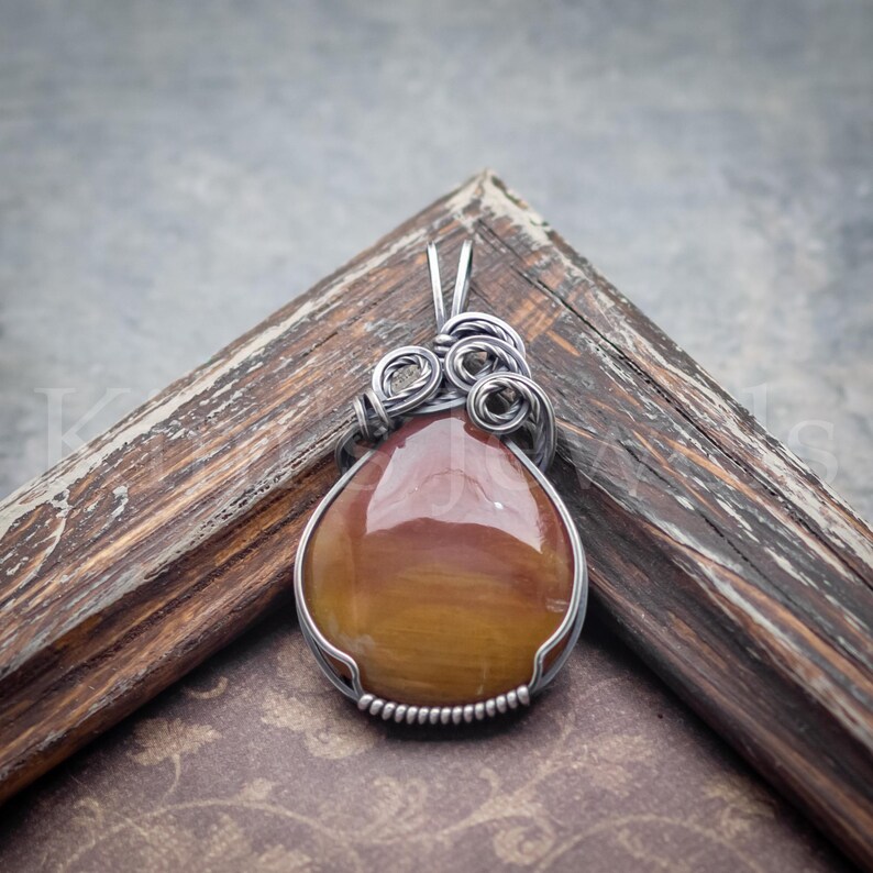 Arizona Rainbow Petrified Wood Agatized Gemstone, Oxidized Sterling