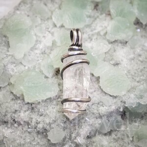 Sterling Silver Cage Pendant With Danburite Crystal - Toroidal Design, 1.65" Long