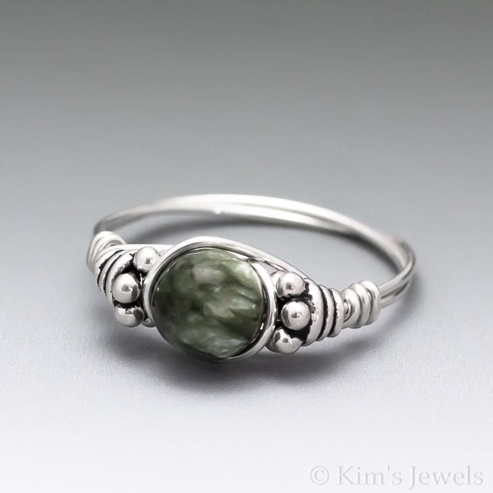 Seraphinite Clinochlore Bali Gemstone Sterling Silver Wire