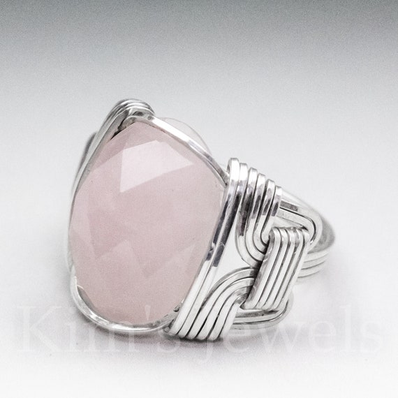 Faceted rose quartz ring discount