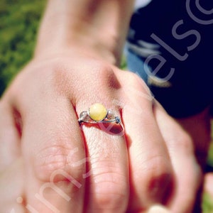 Rhodochrosite & Pyrope Garnet Sterling Silver Wire Wrapped Gemstone BEAD Ring Made to Order, Ships Fast image 7