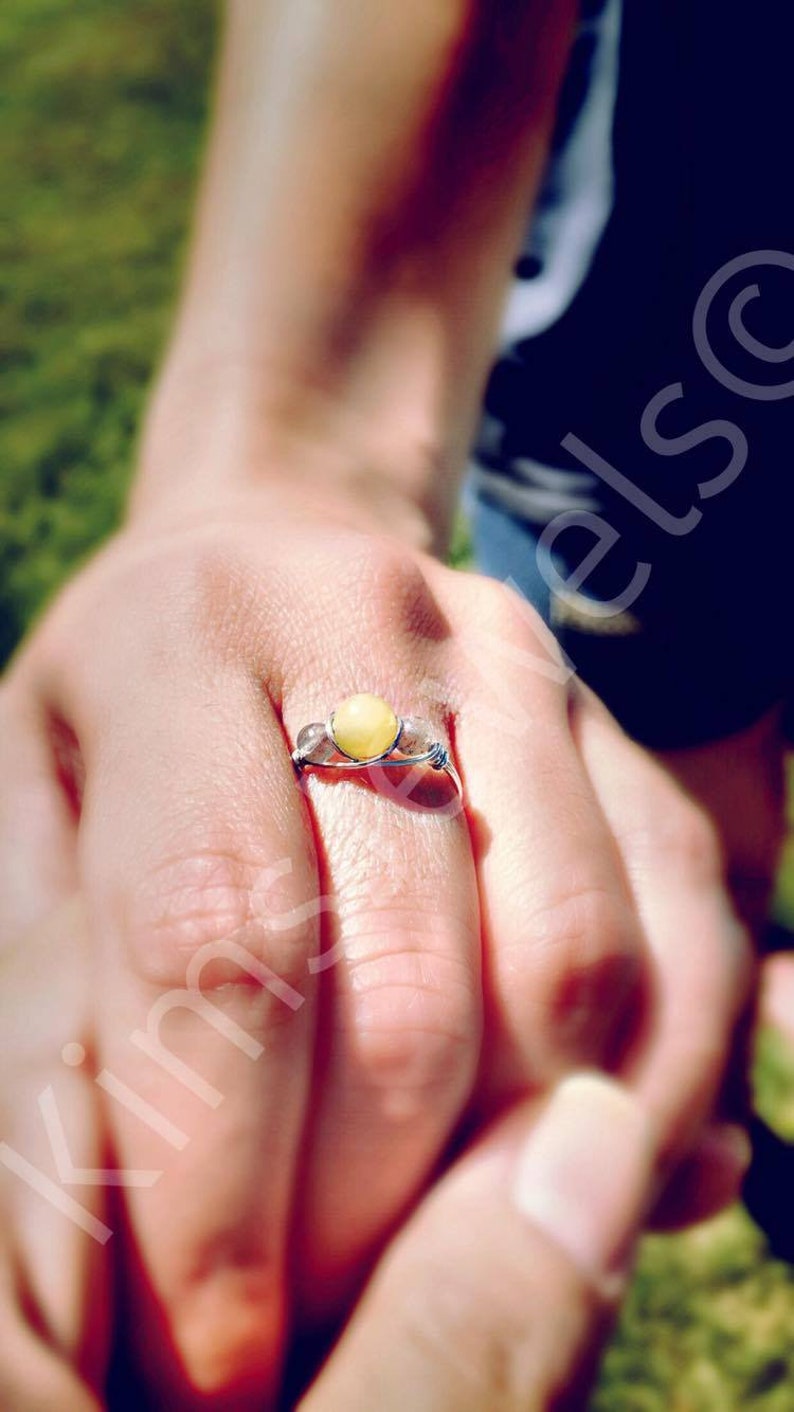 Ships Fast! Made to Order Black Schorl Tourmaline /& White Moonstone Sterling Silver Wire Wrapped Gemstone BEAD Ring