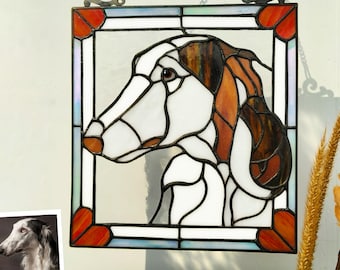 Custom Pet Stained Glass Memorial Gift, Custom Dog Portrait From Photo, Cat Suncatcher, Personalized Pet Remembrance Gift