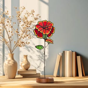 October Birth Flower Marigold Stained Glass Flower, Handmade Marigold Floral Decor, Fall Birthday Gift, October Baby Shower Gift Idea
