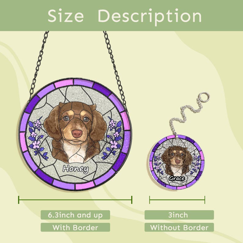 Custom Pet Portrait Stained Glass Suncatcher, Personalized Dog Memorial Gift, Unique Pet Lover Keepsake for Dog Owners, Loss of Pet Tribute image 8