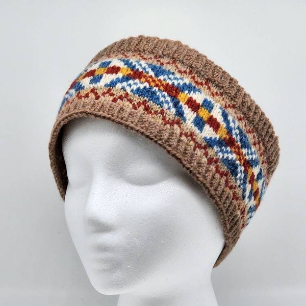 Hand Knit Fair Isle Headband Color Choice