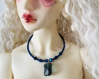 BJD Blue Crystal Beaded Necklace Doll Jewelry