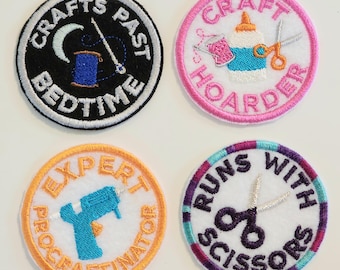 Style Choice - Machine Embroidered 2.5&quot; Patch Adult Crafting Merit Badge Iron On