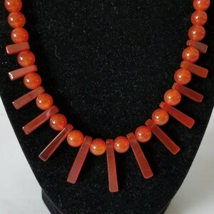 Carnelian Fan Bead Necklace