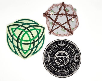 LAST ONES! Style Choice - Large Machine Embroidered Pentacle Star Zodic Patch Badge Iron On